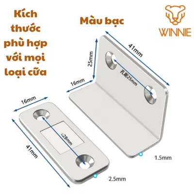 Bộ Nam Châm Gắn Cửa Lực Hút Cực Mạnh - Gắn Chốt Tủ Quần Áo Ngăn Kéo Tủ Bếp Tiện Lợi