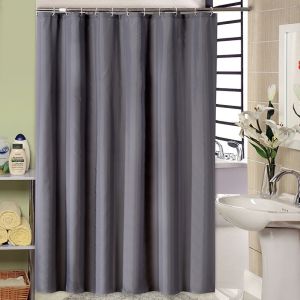 【24H Ship】High Quality 200x240CM Hotel Bathroom Waterproof Shower Curtain Makapal Black White Gray Blue Beige Brown Plaid Flowers Leaves Thickened Polyester Waffle Jacquard Waterproof Shower Curtain Door Curtain Rod