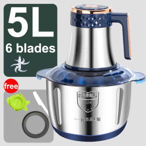 【6L Capacity】Electric Meat Grinder Heavy Duty Stainless Made In Japan For Ice/Vegetables/Electric Hevyduty Electric 6 In 1 Food Processor Chopper Meat Grinder Original Crusher For Food All Purpose Processor And Grinder For Baby Food