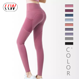 S - 2XL CCW Women Yoga Pants with Pocket Plus Size Leggings Sport Girl Gym Leggings Tummy Control Jogging Tights Female Fitness pants