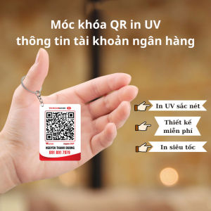 Móc khoá in mã QR code theo yêu cầu thiết kế miễn phí