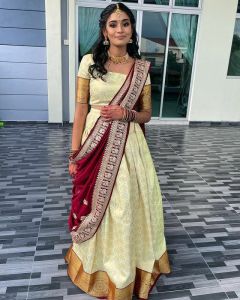 [PRE-ORDER] SEMISTITCHED KANJIVARAM SILK ZARI LEHANGA {ETA:2025-12-31}