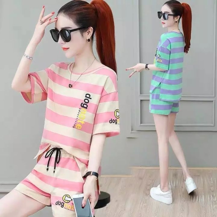 New!! ชุดเซต 2 ชิ้น ผู้หญิง กีฬาชุดสูทสองชิ้น แฟชั่นผู้หญิง สไตล์เกาหลี