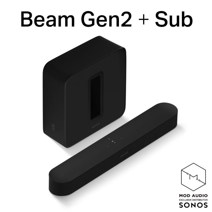 Sonos Beam (Gen 2) With Dolby Atmos Set with Sub Wireless
