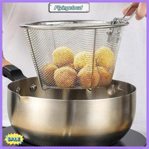 Follow Get New[FlyingC] French Chip Frying Strainer Basket Stainless Steel Deep Fry Basket Kitchen Round Fryer Wire Mesh With Handle Wire Colander Nets
