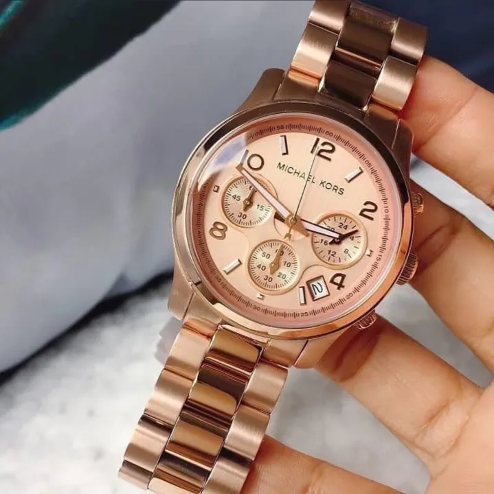 Original Michael Kors MK5128 Women s Runway Rose Gold Tone Watch