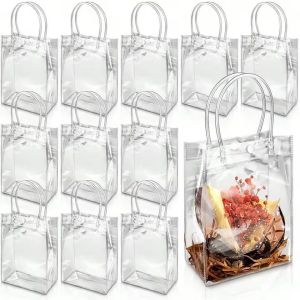 10/20Pcs Transparent PVC Gift Bag / Candies Snacks Packing Bags / Birthday Valentine Wedding Xmas Party Supplies
