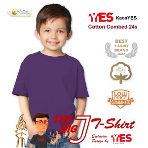 KaosYES T-Shirt Kaos Polos Anak Laki-Laki The Big J - Ungu Tua