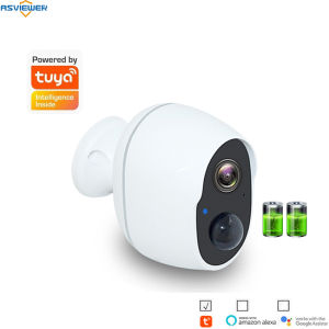 Tuya Battery Camera 2MP IP WiFi Smart Life Camera 6000mAh Rechargeable Battery IP65 Outdoor Indoor Wireless CCTV Security Siren AS-IP821BH