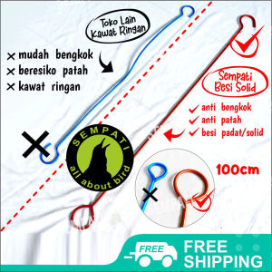SEMPATI Gantungan Kawat Besi O 100cm Gantungan Sambungan Sangkar Kandang Kotak Oval Kapsul Burung Murai Kacer Kenari Lovebird Cantolan Pot Bunga Tanaman Hias