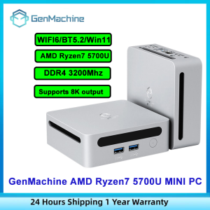 GenMachine  AMD Ryzen7 5700U Window11 DDR4 WIFI6 BT5.2 Gaming MINI PC