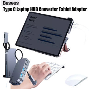 BASEUS iPad Mac Type C Laptop HUB Converter Tablet Adapter Bend Angle No.7 Type-C 6 in 1 Updated Version HDMI SD CARD 3.5MM USB HUB
