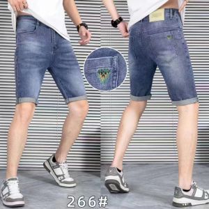 Stella Fashion Summer  tight fit straight denim shorts Men Trendy five-point pant Casual Middle Pants men  cropped pants