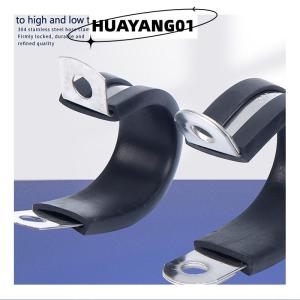 HUAYANG01 [HOT FASHION] 5Pcs 6MM-20MM Stainless Steel Rubber Lined P Clips R-type Pipe Clamp Cable Mounting Hose Pipe Clamp Hose Clamp Fixed Clamp