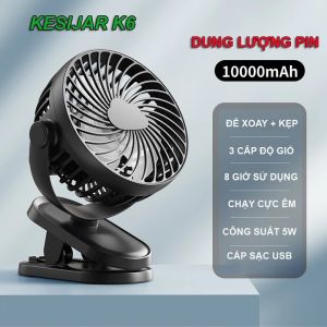 Quạt cầm tay tích điện dung lượng pin khủng 10.000 mAh cao nhất trên thị trường quạt mini HSON 5 tốc độ gió linh hoạt
