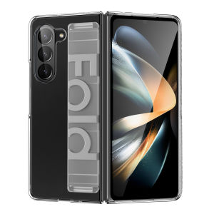Luxury Soft Elastic Wristband Grip Bracket Strap Case For Samsung Galaxy Z Fold 7 6 5 4 3 ZFold7 Cases Matte Hard Thin PC Cover