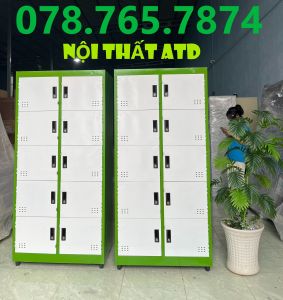 Tủ locker sắt 10 ngăn đựng đồ dùng cá nhân giá tốt tại xưởng.