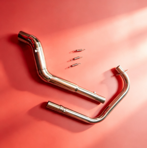Rusi mojo stainless elbow on Akrapovic 370mm with silencer