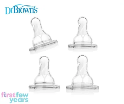 Dr. Browns Options Standard Feeding Bottle Replacement Nipple (Twin Pack 4 nipples total)
