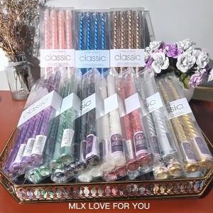 ABS Colorful Long Pole Candle Cake Topper 4pcs/Box Decoration Birthday Party Wedding Anniversary Atmosphere Lilin Api蛋糕蜡烛