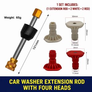 INNEED Thép không gỉ Vòi phun áp lực cao 4 Đầu Phun Đa Năng Kết nối nhanh hợp Bộ đầu phun vòi xịt Đa chức năng Trục loại Phụ kiện máy rửa áp lực cao Dịch vụ rửa xe