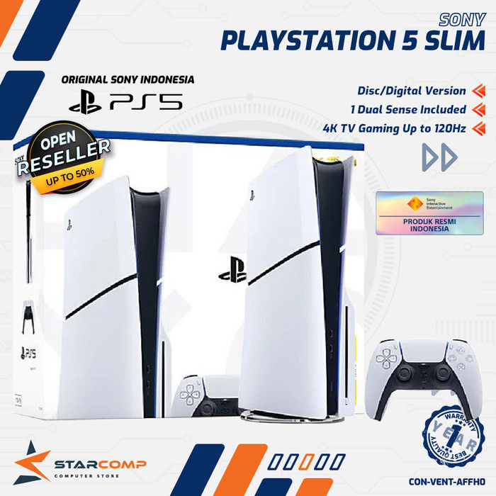 Sony Playstation 5 Slim Indo Disc Digital Edition PS5 Resmi Sony