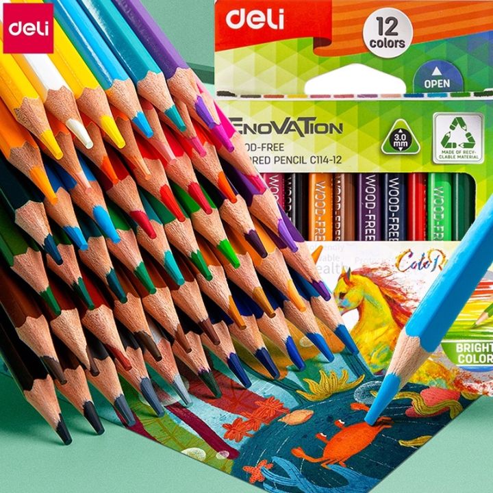 Deli 12Color Colored Pencil Student Art Painting Color Pencil Set
