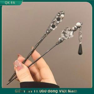 QK FA ✨ Retro Trung Quốc Phong Cách Hoa Kẹp Tóc Mực Màu Hoa Tua Tóc Dính Cho Phụ Nữ Thanh Lịch Kiểu Tóc Đuôi Ngựa Chủ Đồ Trang Sức Tóc Phụ Kiện