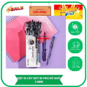 Combo 20 Bút Bi Thiên Long Flexoffice F0-03 Màu Xanh Đầu Bút Cao Cấp 0.5mm Viết Trơn Êm Mực Ra Đều