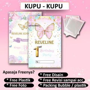 ( ISI 30 PCS ) UNDANGAN ULANG TAHUN KUPU - KUPU | Undangan ULANGTAHUN / ULANG TAUN / ULANGTAUN | Undangan ULTAH | Undangan PESTA / PARTY | BIRTHDAY CARD | KARTU UCAPAN