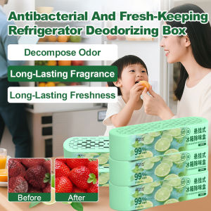 Hanging Refrigerator Deodorizer Activated Charcoal and Lemon Scent Air Purifier Freshener Odor Eliminator Bacteria Remover Fridge Deodorizer Activated Charcoal Purifier Hanging Air Freshener