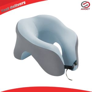 【Alloet】 Memory Foam U-Shaped Car Pillow for Neck Support Breathable Travel Cushion for Office and Car