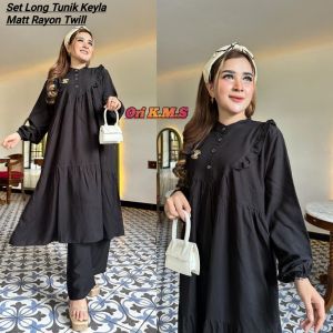 Setelan Midi Long Tunik Rayon Celana Cringkle Premium Busui Freindly Jumbo - KumalaStore