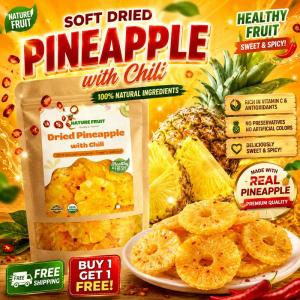 3F Foods Sweet & Spicy Dried Pineapple with Chili | Healthy Snack No Sugar No Oil/zip bag/100g/250g/500g