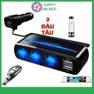 Bộ Chia Tẩu Sạc Ô Tô Xe Hơi ShunWei 3 Tẩu - 2 Usb Kép QC 3.0 Công Suất 120W Kết Hợp Led Sang Trọng