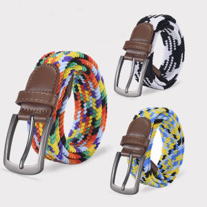 2026 New Design Men Belt Colored Woven Elastic Women Universal Waist Pants Shorts Casual Fashionable Accessories Wholesale Sales