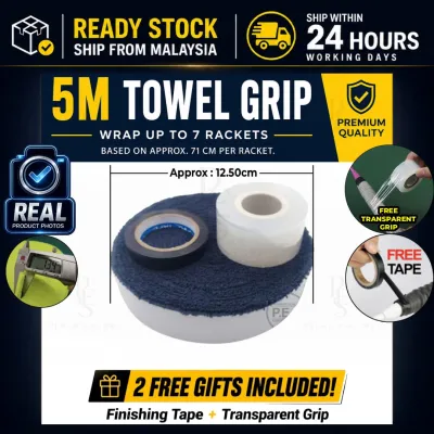 5 METER / 10 METER*3CM BADMINTON TOWEL GRIP / RACKET GRIP *FREE 1 GRIP TAPE*