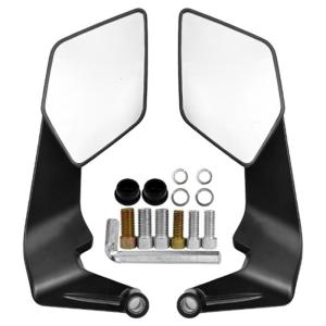 Universal Motorcycle Flip Up Rearview Mirror Wide Angle Adjustable Design Easy Installation Suitable For Enhanced Safety