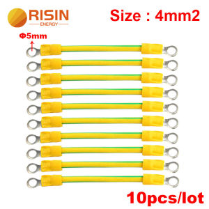 Professional Supply RISIN Ground Wire 6 Square Yellow Green Color Grounding Cable Bridge Jumper Room Equipment Grounding Wire 10cm 15cm 20cm 30cm Long