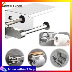 【Fast Shipping】 Stainless Steel Toilet Paper Holder with Phone Holder Roll Paper Dispenser Multifunctional Paper Towel Stand for Bathroom Washroom