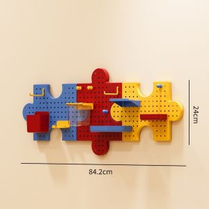 Wall Mounted Puzzle Storage Board Without Punching Creative DIY Desk Wall Storage Perforated Board Learning Stationery Decoration Shelf