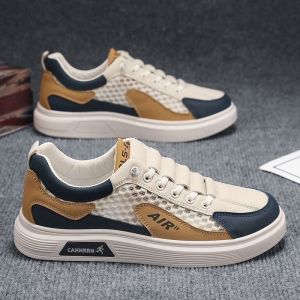 AU New summer mens shoes breathable mesh shoes hollow canvas shoes trendy versatile sports casual sneakers white shoes for men