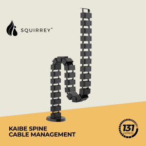 Squirrey Kaibe Cable Management Spine Adjustable Wire Protect Metal Base Desk Organiser for Sit-Stand Desks