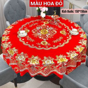 Khăn Trải Bàn 3D Sang Trọng Chất Liêu Cao Cấp Chống Thấm Dễ Dàng Vệ Sinh 2 Kích thước cho bàn Tròn Vuông và Chữ Nhật