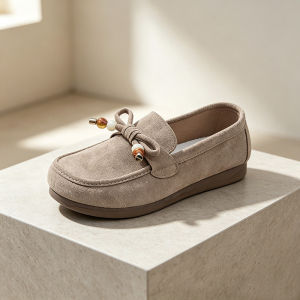 Free Shipping WomenS Flat Polyurethane Slip-On Loafers Simple And Casual For Commuting Retro Style