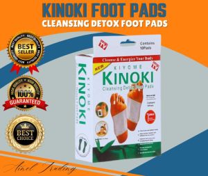 10 PIECES KINOKI Cleaning Detox Foot Pads | Ginger & Salt Foot Patch | Cleanse & Energize Your Body | Relieve Stress | Improve Weight Loss | Blood Circulation | Metabolism | Toxins | Pain | Headaches | Tiredness | Detoxifying | Vitamin C | Bamboo Vinegar