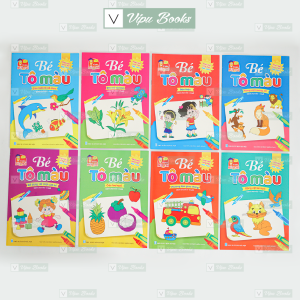 Bộ Sách Tô Màu Cho Bé 3-4 Tuổi(08 Quyển Tô Màu)