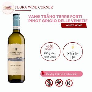 Rượu vang trắng Ý Terreforti Pinot Grigio  Delle Venezie– Nồng độ 12% Alc 750ml - Nhập khẩu Chính Hãng