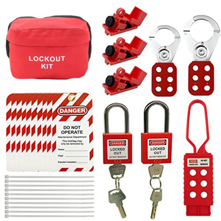 (AXKN) 1 Set Circuit Breaker Lock,Safety Padlock(2 Keys Per Lock) Red ...