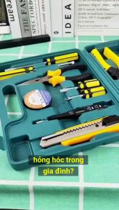 Bộ Dụng Cụ Sửa Chữa 16 Món Gồm Cờ Lê Kìm Búa Kéo Mỏ Lết Tua Vít Lục Giác Thước Đo Bút Điện Đa Năng Vuadienmay